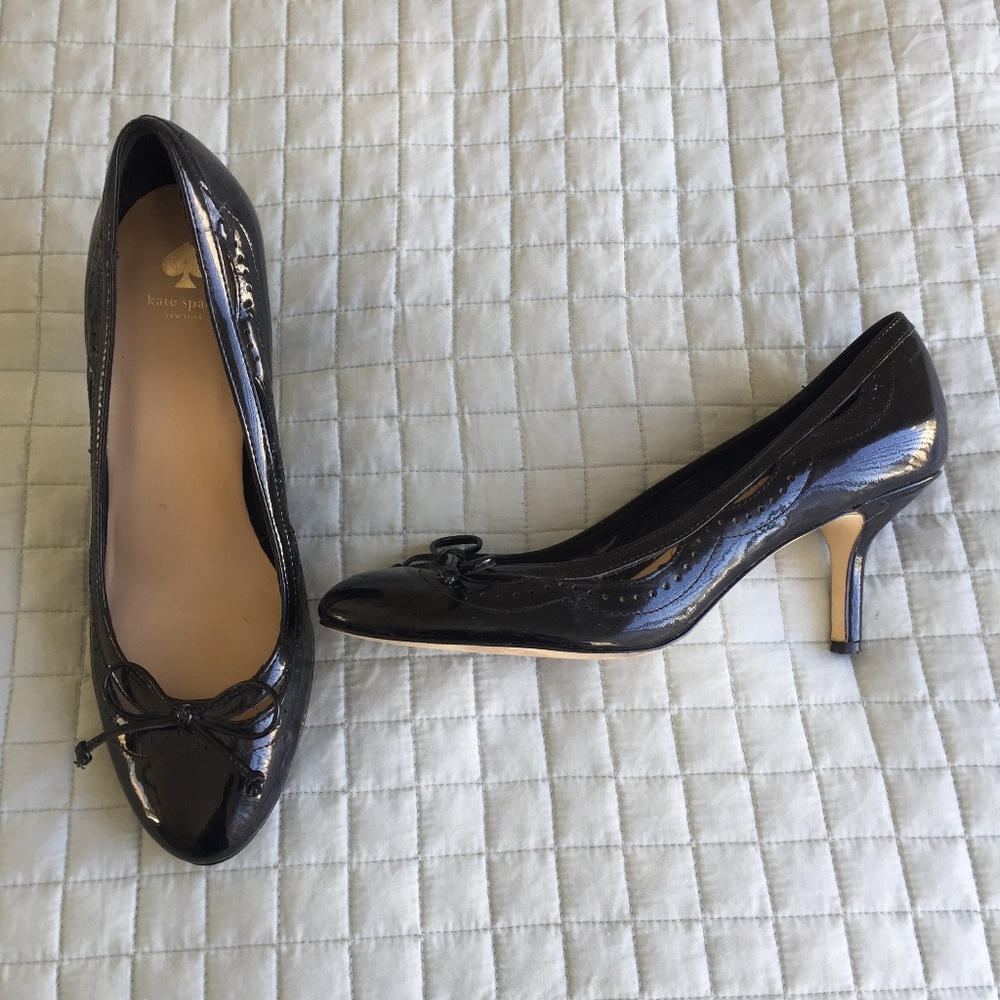 Kate Spade black patent leather heels - Size 9